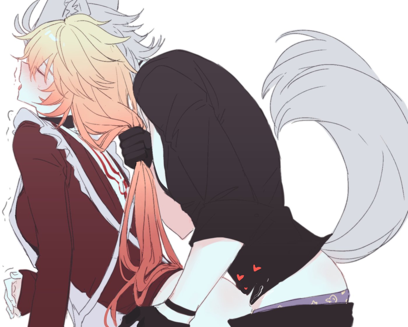 2boys, anal, anal sex, dog ears, dog tail, doggy style, gay, honkai: star rail, maid, maid uniform, male, male only, mydei (honkai: star rail), phaidei (honkai: star rail), phainon (honkai: star rail), yaoi