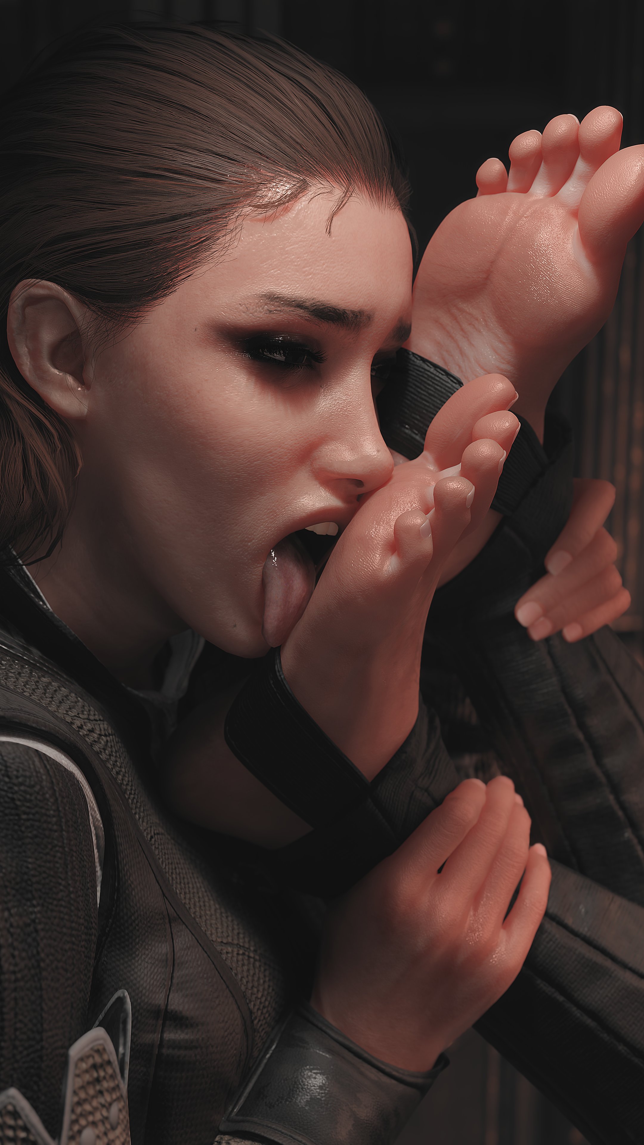 1futa, 1girls, 3d, baldur's gate, baldur's gate 3, barefoot, brown hair, cerise (bg3), eliane (bg3), feet, feet fetish, feet on face, feet up, female, foot fetish, foot focus, foot lick, foot play, foot worship, futa on female, futanari, incest, incest (lore), intersex, licking, licking feet, licking foot, sisters, stirrup legwear, tongue, twincest, twins, zmsfm