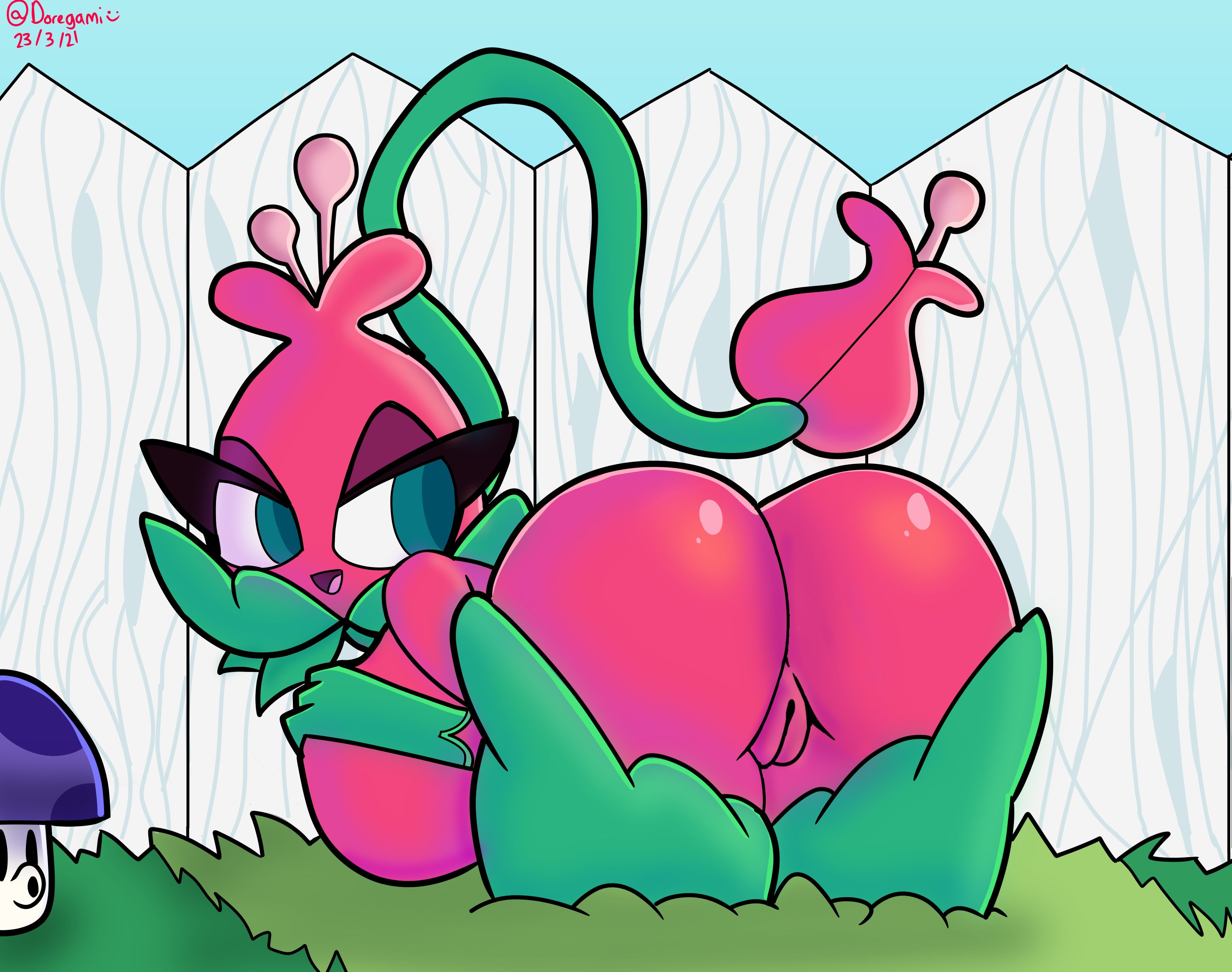 1girls, anus, ass, blooming heart (pvz), breasts, butt, doregami, female, plants vs zombies, plants vs zombies: heroes, presenting, presenting hindquarters, pussy, vagina