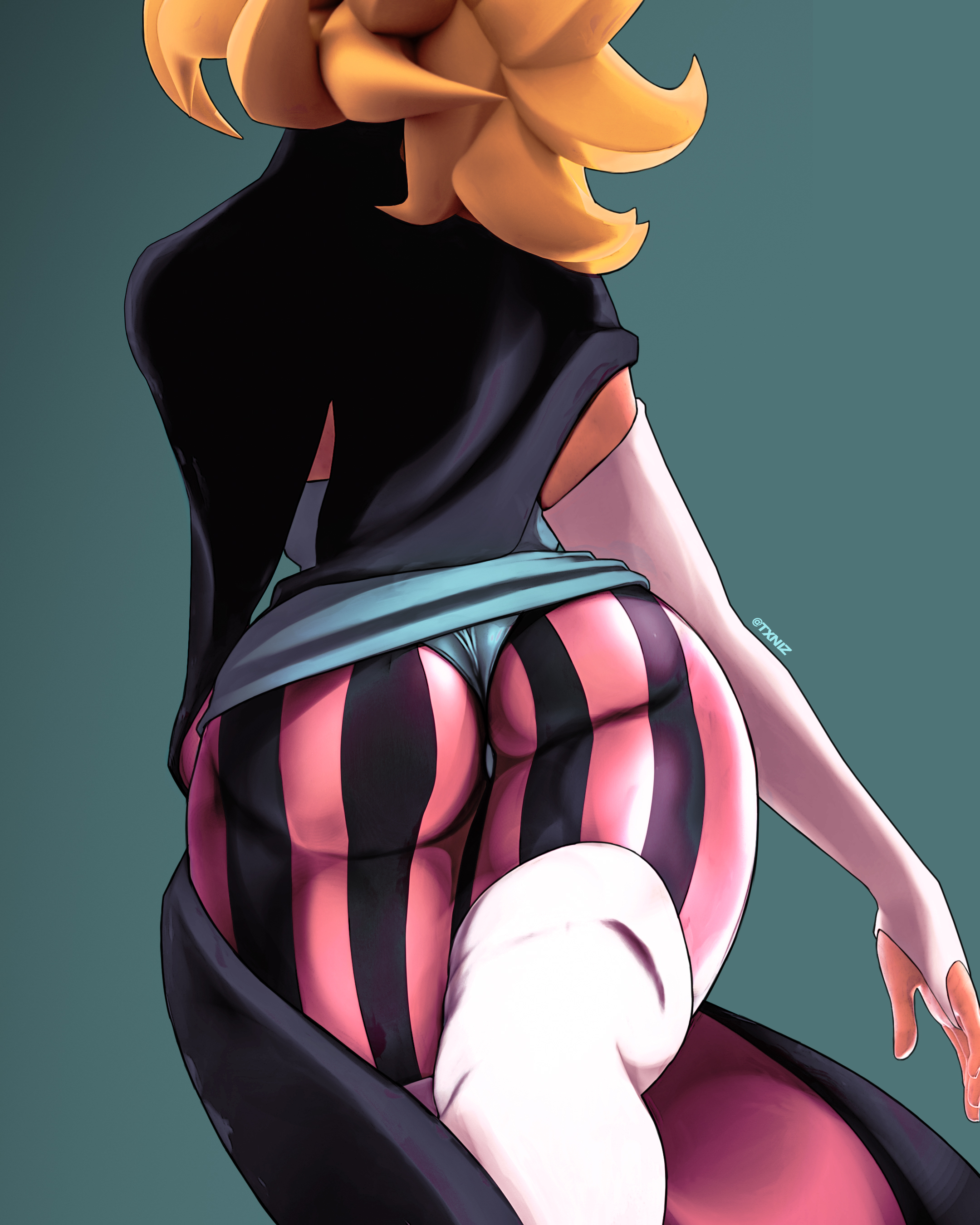 1girls, absurd res, android, armwear, ass, ass focus, back view, big ass, big butt, blonde hair, blue panties, boots, boruto: naruto next generations, boruto: two blue vortex, bubble ass, bubble butt, cape, child bearing hips, clothed, clothing, curvaceous, curvy, curvy body, curvy female, curvy figure, cyborg, delta (boruto), dress, elbow gloves, fat ass, female, female focus, female only, fingerless gloves, footwear, fully clothed, gloves, hi res, high resolution, highres, hips, huge ass, large ass, legwear, long gloves, naruto, naruto (series), panties, pantyhose, pinup, pose, posing, short dress, shounen jump, shueisha, skimpy, skimpy clothes, skimpy dress, solo, solo female, solo focus, spiky hair, standing, thick thighs, thigh boots, thighhigh boots, thighhighs, thighs, thong, thunder thighs, txniz, very high resolution, voluptuous, voluptuous female, walking, wavy hair, weekly shonen jump, white gloves, white legwear, wide hips, yellow hair
