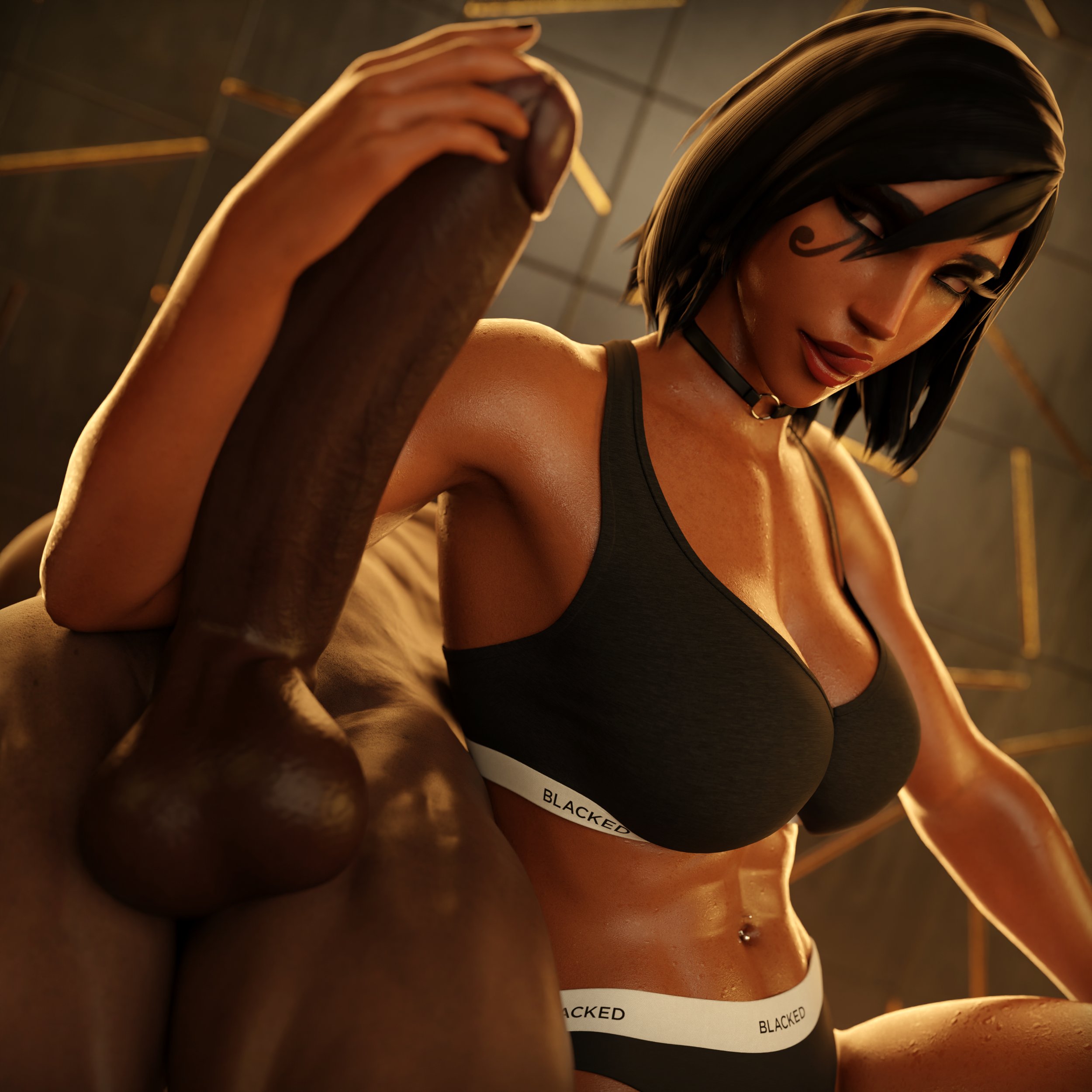 1boy, 1girls, 3d, abs, activision, alternate version at source, alternate version available, ass, athletic, athletic female, backsack, balls, ballsack, big ass, big breasts, big penis, black hair, blacked, blacked clothing, blizzard entertainment, bra, breasts, brown body, brown eyes, brown hair, brown skin, brown-skinned female, busty, choker, cleavage, clothed female nude male, dark skin, dark-skinned female, dark-skinned male, duo, egyptian, egyptian female, faceless male, fareeha amari, female, female focus, fit, fit female, forearm cock, full body, hi res, high resolution, highres, hips, huge penis, human, imminent sex, interracial, large ass, large breasts, large penis, legs, licking lips, lips, looking at penis, lustful gaze, male, measuring penis, middle eastern, middle eastern female, naked, naked male, navel, navel piercing, nude, nude male, nude male clothed female, overwatch, overwatch 2, penis, pharah, piroguh, sports bra, sportswear, straight, tattoo, thick, toned, toned female, tongue, underwear, underwear only, upper body, voluptuous, voluptuous female