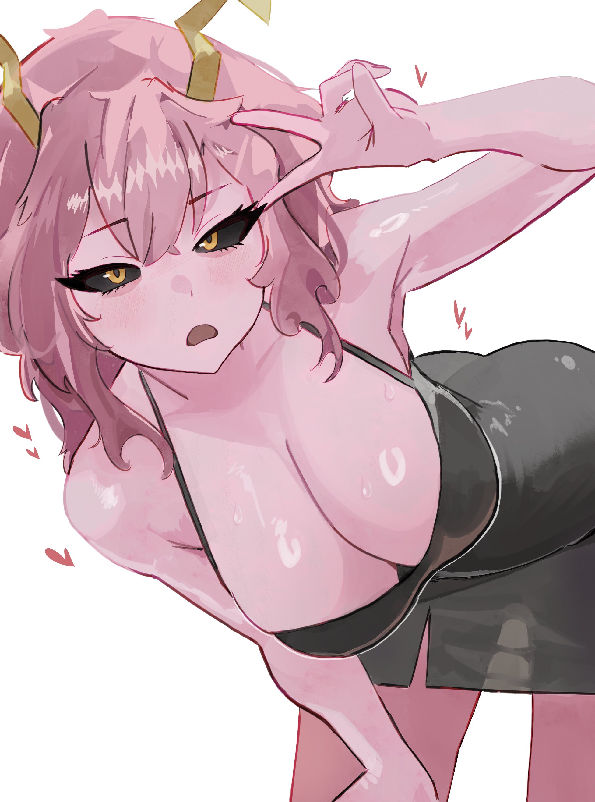 1girls, ashido mina time-skip, ass, boku no hero academia, dress, female, female focus, female only, koipiece, large ass, long hair, mina ashido, mina ashido curvy (meme), mina ashido time-skip, my hero academia, my hero academia (finale), pink body, pink hair, post-timeskip, solo, thick thighs, thighs, wide hips