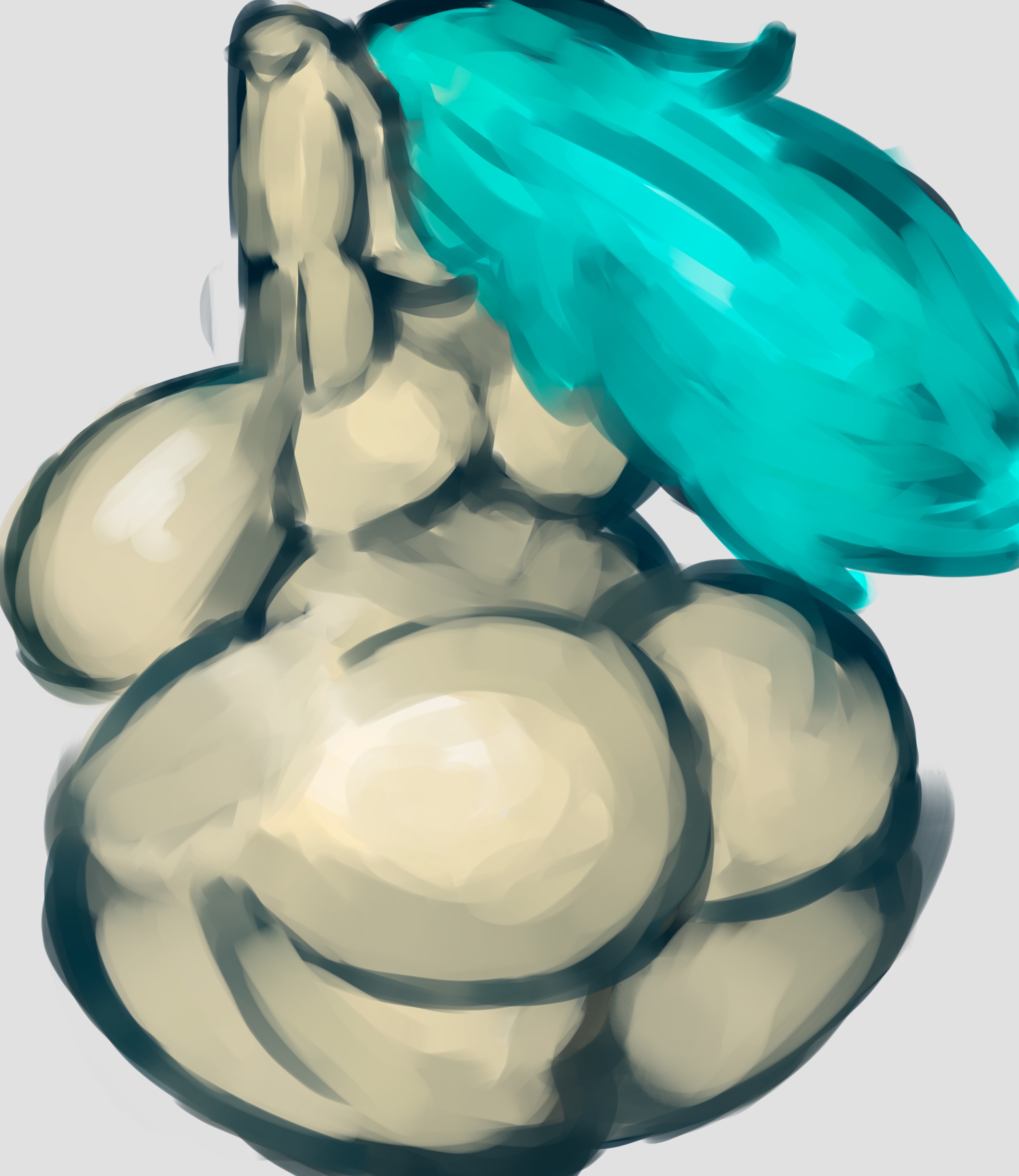 back view, bbw, big ass, big breasts, blue hair, fat ass, fat breasts, friday night funkin, huge ass, huge breasts, large breasts, long hair, round ass, skyblue, skyverse, thick ass, thick thighs, thighhighs, thighs, uufnjini
