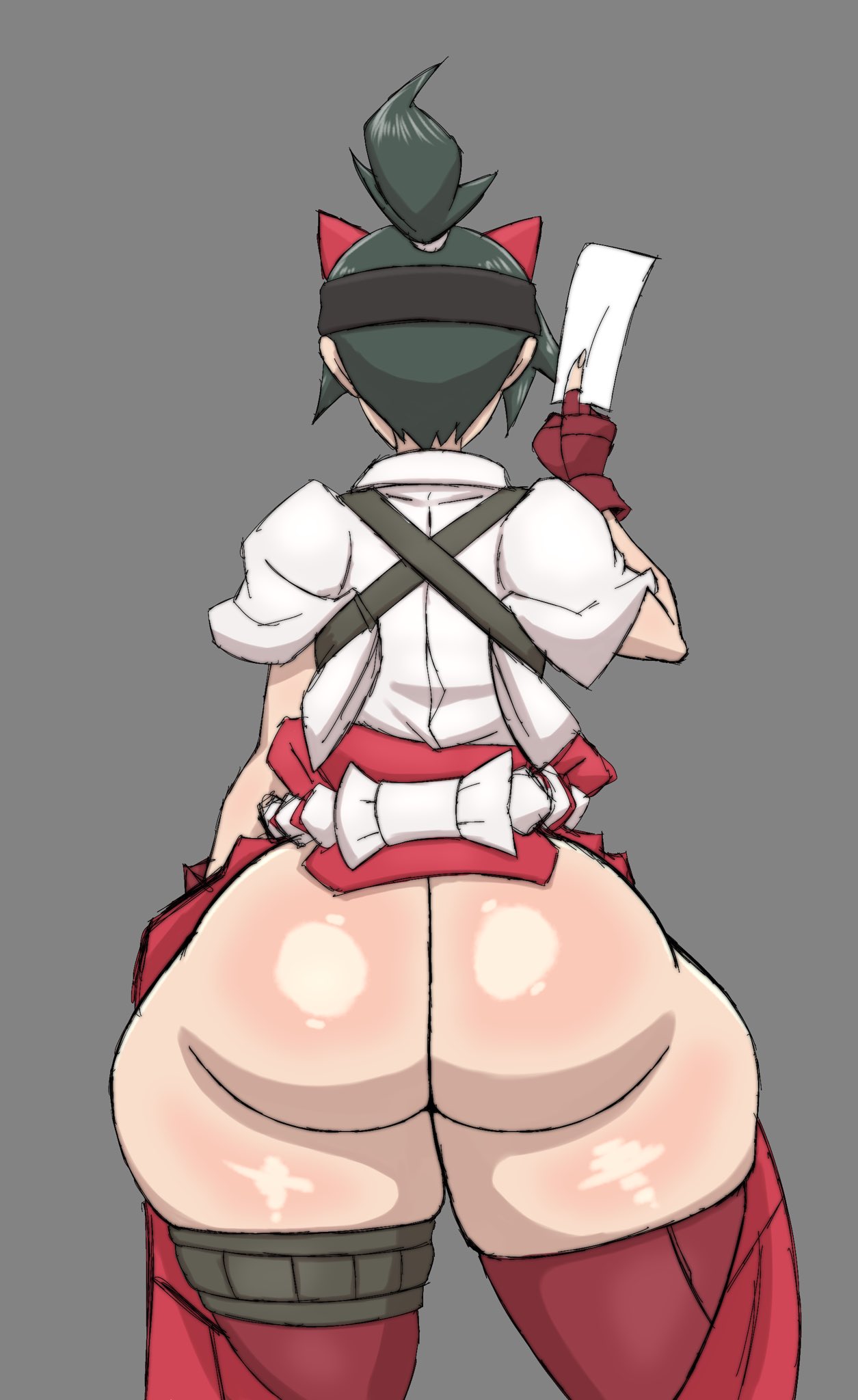1girls, ass, blizzard entertainment, bottomless, bubble ass, bubble butt, facing away, female, huge ass, kiriko (overwatch), mrn00b0d1, overwatch, overwatch 2, solo, thick thighs