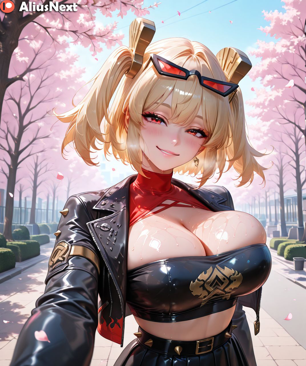 1girls, ai generated, aliusnext, ass, big ass, big breasts, blonde female, blonde hair, blonde-haired female, breasts, burnice white, crop top, female, female only, hi res, high quality, high resolution, highres, hoyoverse, huge ass, huge breasts, light skin, light-skinned female, lingerie, massive ass, massive breasts, mature, mature female, mihoyo, patreon, red eyes, selfie, sweat, sweatdrop, sweating, sweaty, sweaty body, sweaty breasts, thick, thick ass, thick hips, thick legs, thick lips, thick thighs, zenless zone zero