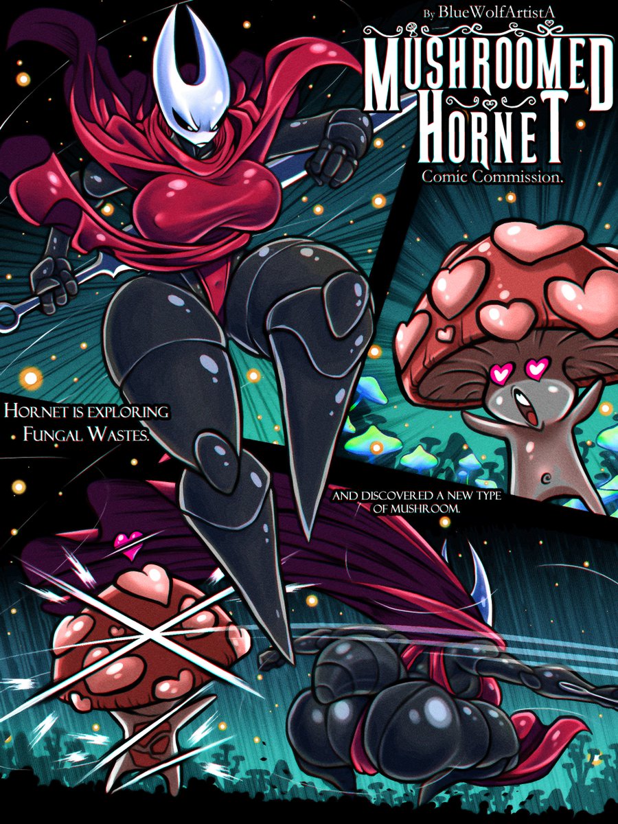 anthro arthropod ass ass big_breasts bluewolfartista bubble_butt comic commission fanart female fungus hollow_knight hornet_(hollow_knight) huge_breasts insects sexy squatting team_cherry text thick_thighs thighs wide_hips