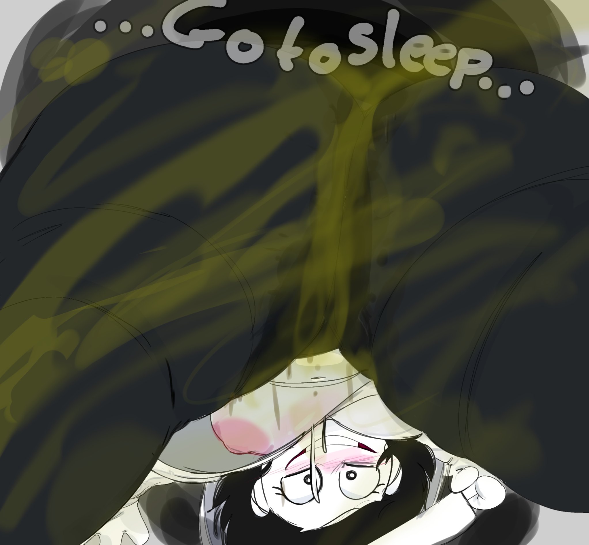 1boy, anon, ass, big ass, creepypasta, fart, fart fetish, farting at viewer, genderswap, genderswap (mtf), jeff the killer, male, novacartridge (artist), pale skin, rule 63