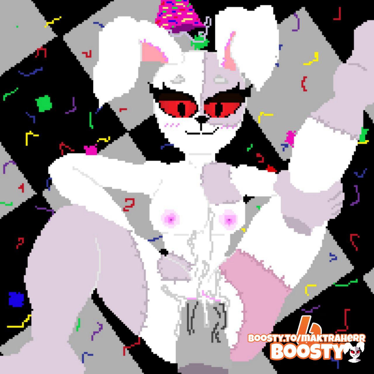 1boy 1girls 2025 anonymous_male big_cock boosty boosty_username breasts celebration confetti cum cum_in_pussy cum_inside cum_on_body cum_on_breasts cum_on_fur cumshot female five_nights_at_freddy's five_nights_at_freddy's:_security_breach floor fnaf furry hat holding_leg horny huge_cock lying lying_on_back lying_on_floor maktraher male/female missionary missionary_position missionary_sex nude nude_female on_floor party penetration penis penis_in_pussy pixel_art rabbit_ears rabbit_girl red_eyes sex vaginal_penetration vaginal_sex vanny_(fnaf) white_body white_fur without_clothes