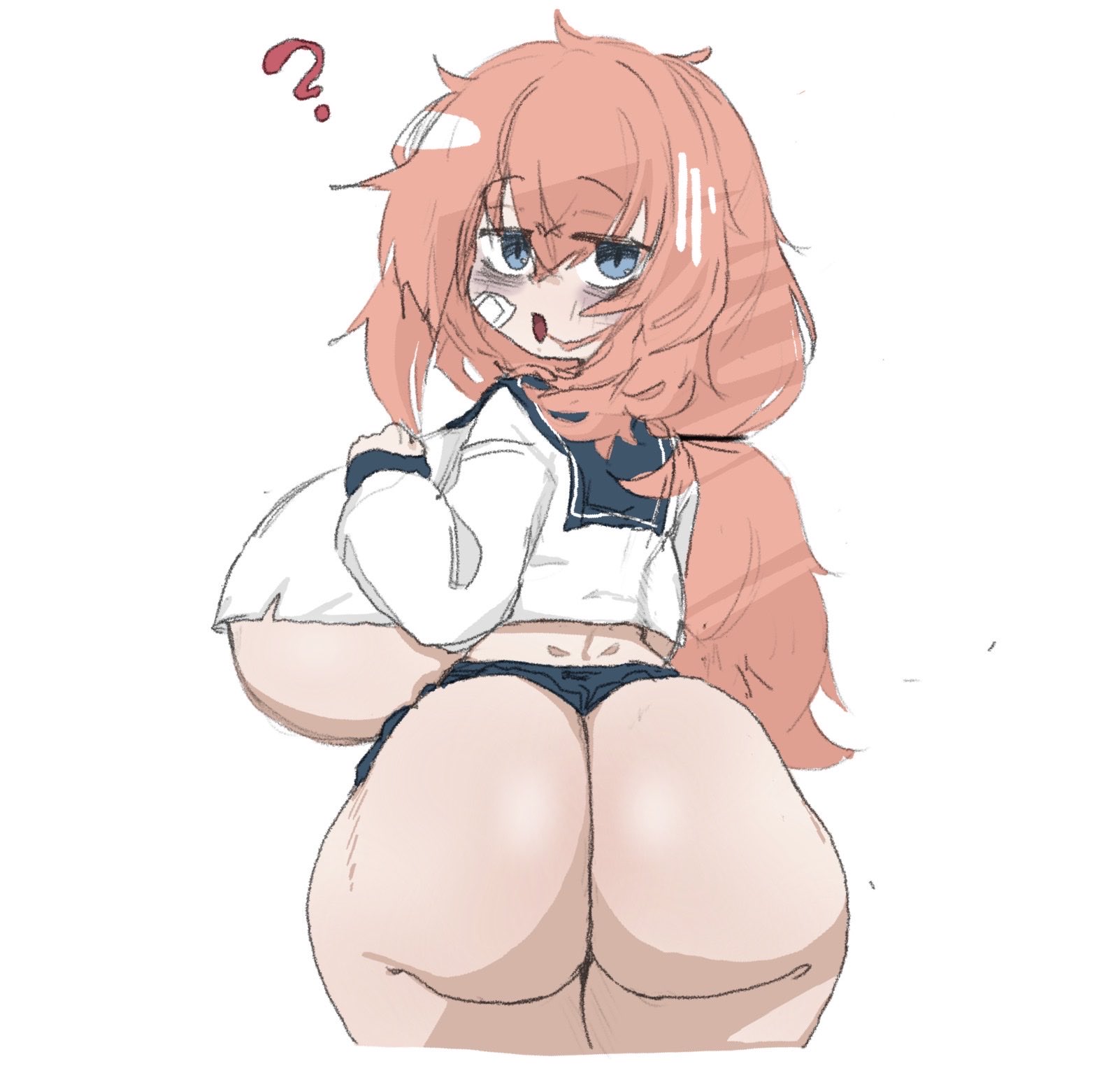 artist request, big ass, big breasts, cleavage cutout, clothed, clothed female, fat ass, hair tie, large ass, large breasts, michinoku komaro, school uniform, seitokai nimo anawa aru!, shortstack, teenager