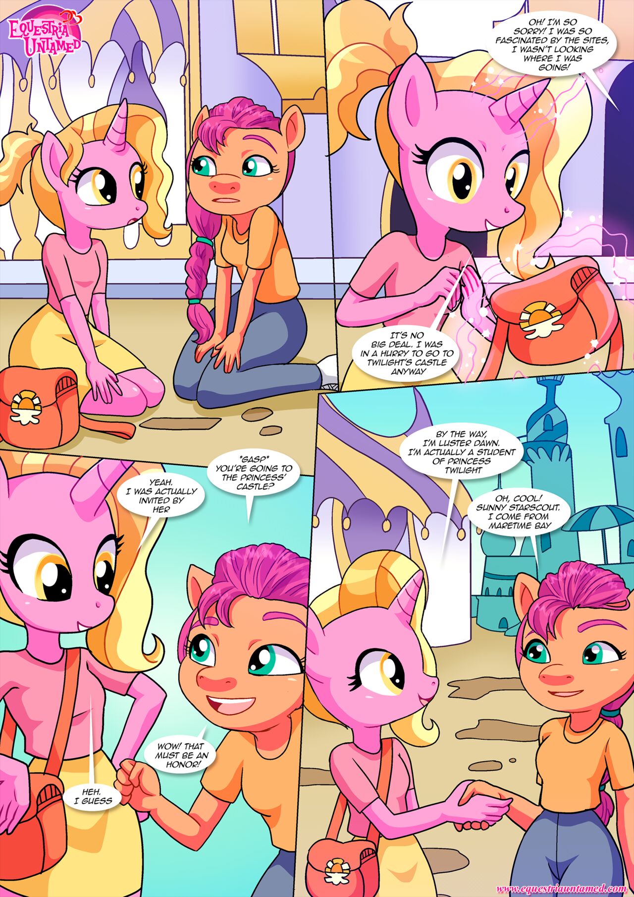 bbmbbf comic english_text equestria_untamed female friendship_is_magic hasbro lesson_for_the_generations luster_dawn_(mlp) mlp_g5 my_little_pony page_6 palcomix sunny_starscout_(mlp) tagme text