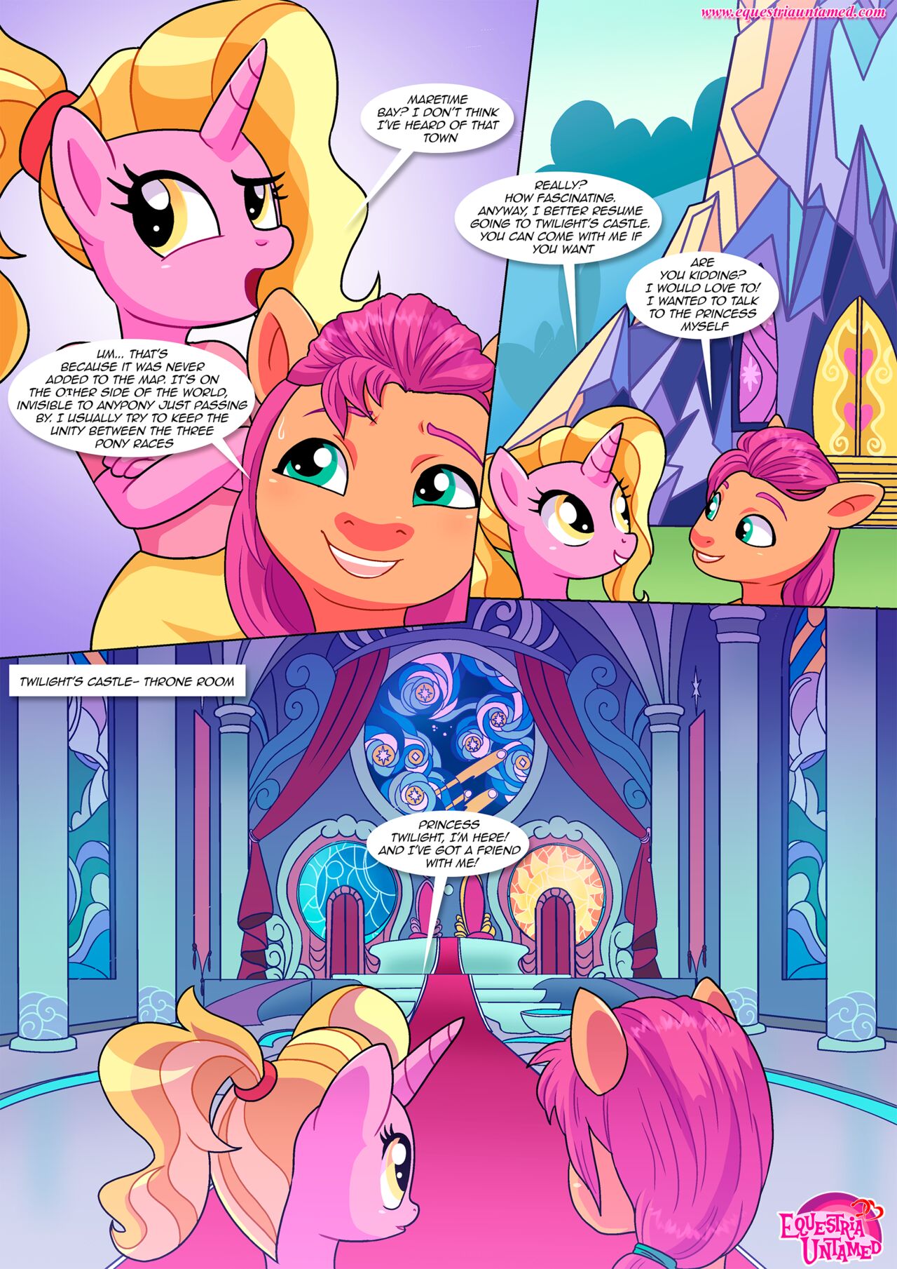 bbmbbf comic english_text equestria_untamed female friendship_is_magic hasbro lesson_for_the_generations luster_dawn_(mlp) mlp_g5 my_little_pony page_7 palcomix sunny_starscout_(mlp) tagme text