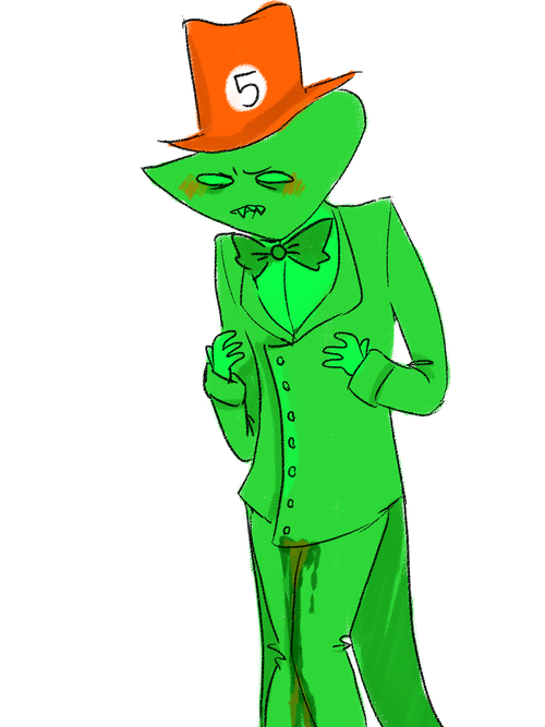 1boy 2014 2d 2d_artwork accident alien alien_boy alien_humanoid biting_lip blank_background blush bowtie business_suit color embarrassed embarrassing fin_(homestuck) formal_wear fully_clothed green_skin homestuck humanoid male male_focus male_only ms_paint_adventures orange_hat peeing peeing_self piss piss_stain pissing pissing_on_self shark shark_boy shark_humanoid stained_clothes suit unknown_artist urination urine watersports white_eyes