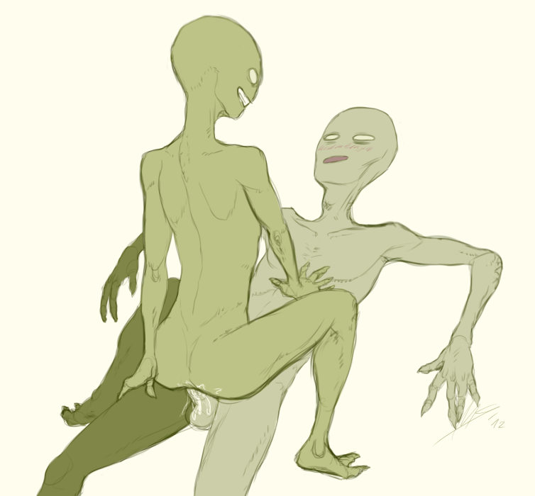 2012 2boys 2d 2d_artwork alien alien_boy alien_humanoid anal anal_sex artist_signature blush color cum cumming die_(homestuck) gay gay_anal green_skin hand_on_chest homestuck humanoid itchy_(homestuck) ms_paint_adventures riding riding_penis rollingthedices sitting sitting_on_penis slight_blush smiling the_felt white_eyes yaoi