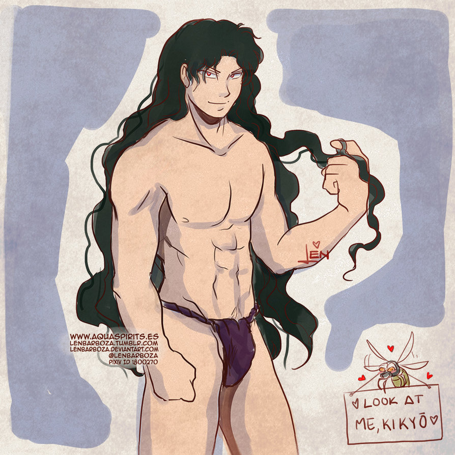 aquarina black_hair fundoshi inuyasha long_hair male male_only naraku red_eyes solo_male