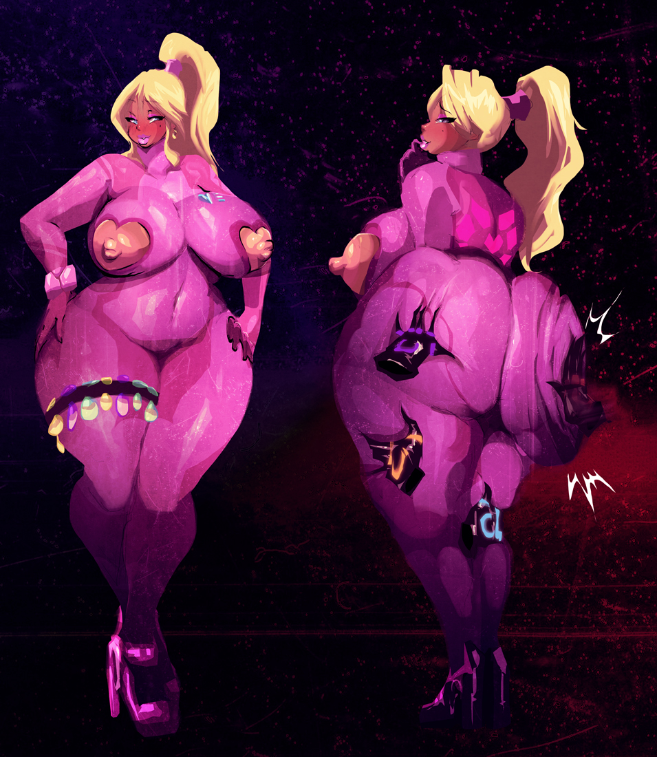 ass, bimbo, bimbofication, breasts, female, femsub, large ass, large breasts, metroid, nintendo, prostitution, riendonut, samus aran, zero suit samus