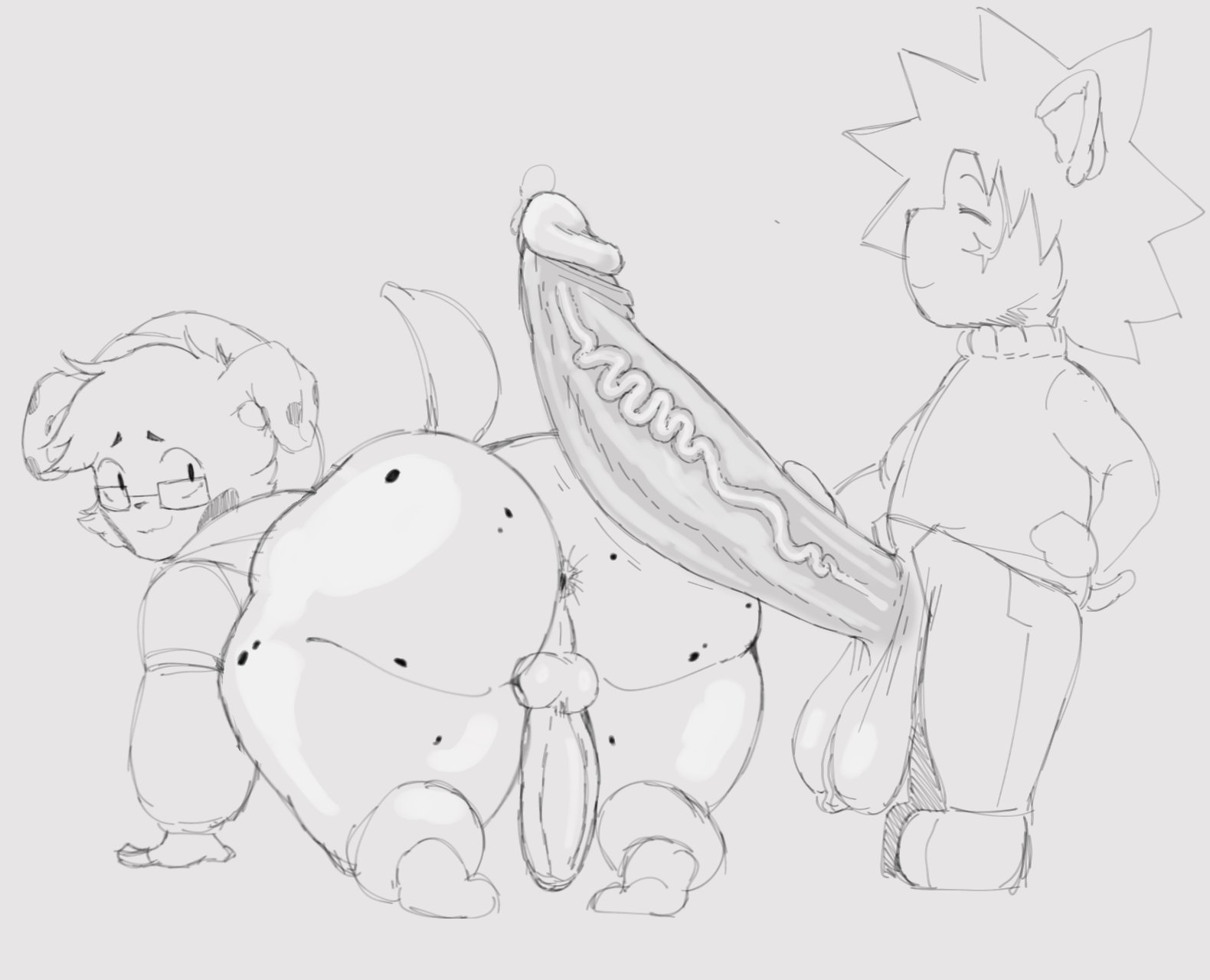 2boys, 2d, about to pound the fuck outta em, ass, before anal, before sex, big ass, big butt, big penis, bottom heavy, bottom heavy male, cock, cock-tail, femboy, furry, furry only, gay, glasses, huge ass, huge cock, huge thighs, imminent anal, imminent sex, male, male focus, male only, male/male, noumi (character), noumiart, oc, original, original character, penis, shortstack, spots, teasing, yaoi, yonstar studios