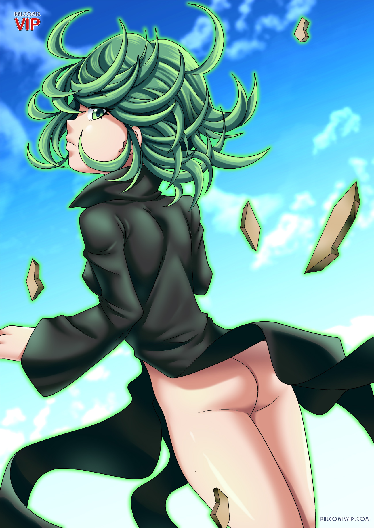 1girls, bbmbbf, female, female only, green hair, one-punch man, palcomixvip.com, solo, tagme, tatsumaki