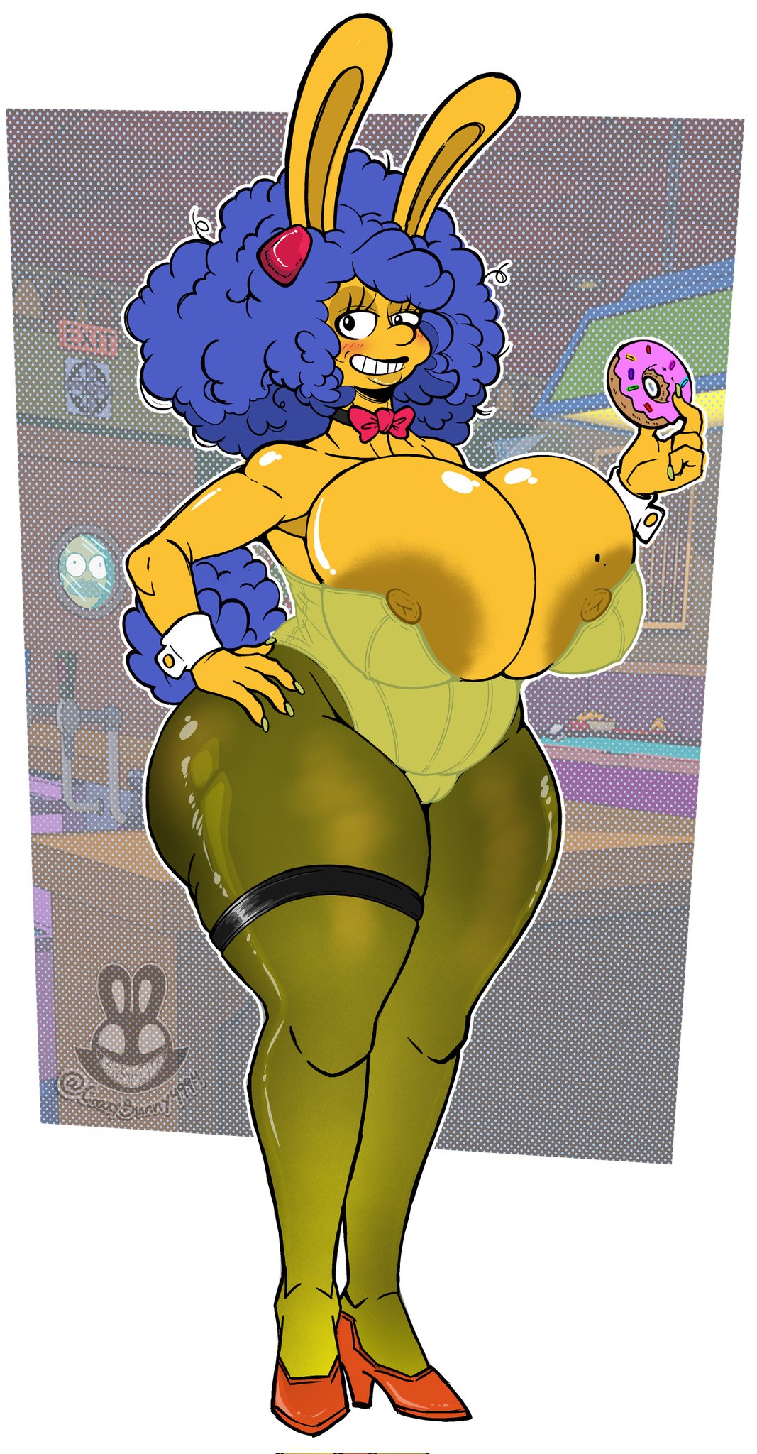 1girls, ass, ass bigger than head, big ass, big breasts, big thighs, blue hair, breasts, breasts bigger than head, crazybunny4994, curvaceous, curvy, curvy figure, digital media (artwork), female, hips, hourglass figure, huge ass, huge breasts, huge thighs, large ass, large breasts, large thighs, legs, marge simpson, mature, mature female, milf, slim waist, the simpsons, thick, thick hips, thick legs, thick thighs, thighs, thighs bigger than head, voluptuous, waist, wide hips, wide thighs, wife, yellow body, yellow skin, yellow-skinned female