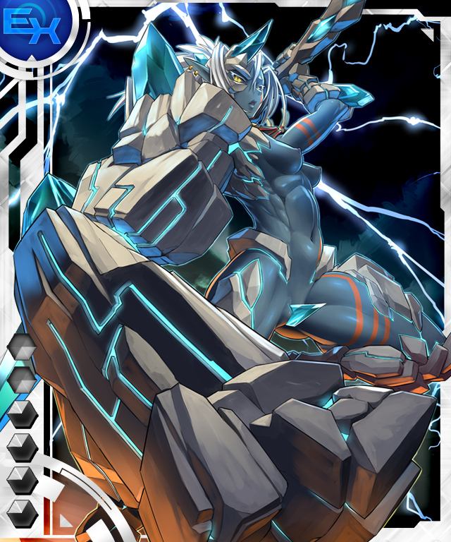 1girl 1girls black_sclera blue blue_body blue_skin card card_(medium) demon female golem grand_(taimanin_asagi) mikoyan mineral_fauna mineral_humanoid muscular muscular_female nude nude_female orange_tattoo rock rock_creature rock_humanoid solo solo_female solo_focus stone_body tagme taimanin_asagi taimanin_asagi_battle_arena taimanin_asagi_battle_arena_all_card_gallery warrior white_hair yellow_eyes