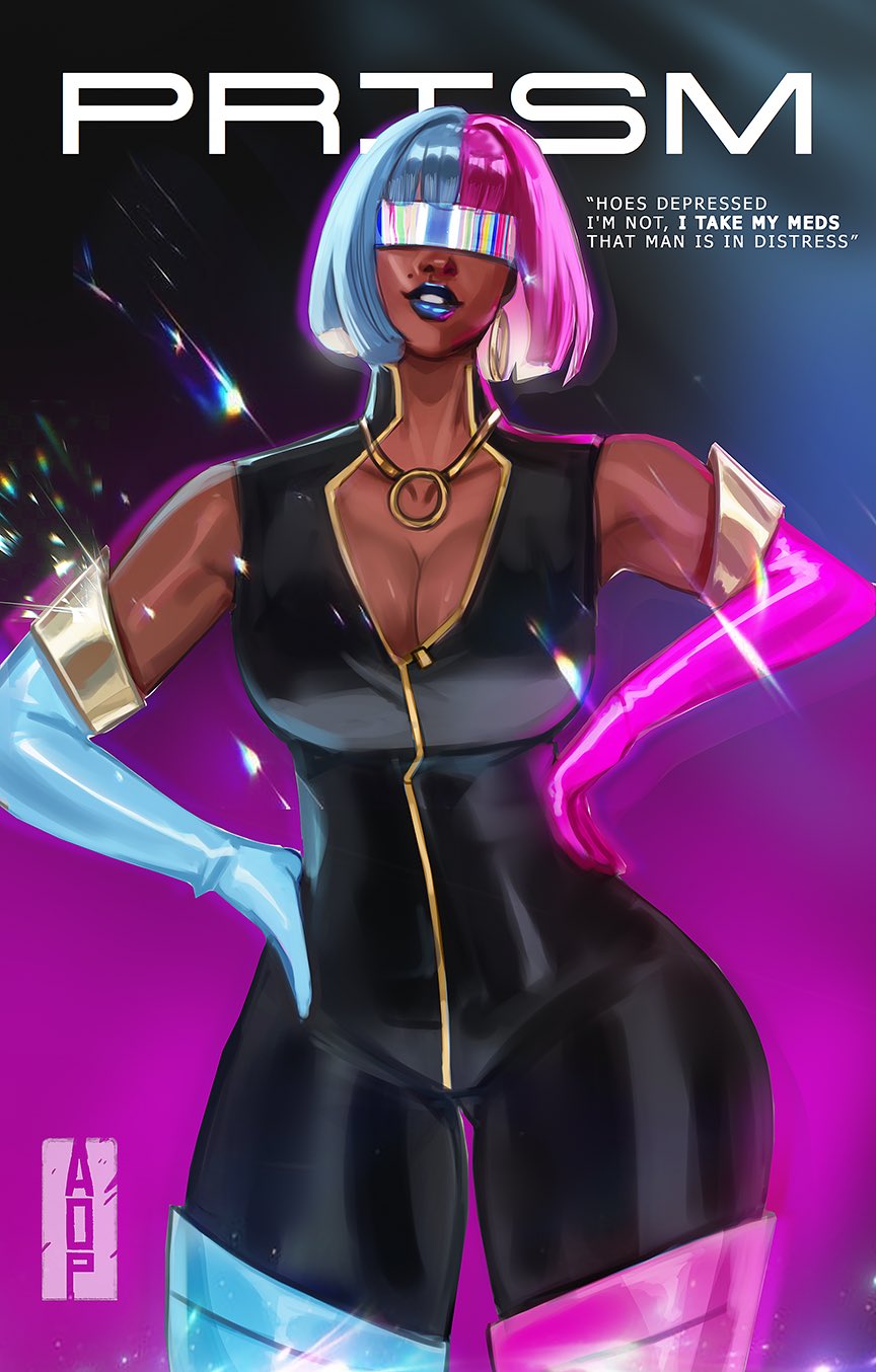 1girls, alice (dispatch), arts of paloma, ass, big ass, big breasts, big thighs, breasts, bust, busty, chest, curvaceous, curvy, curvy figure, dark skin, dark-skinned female, digital media (artwork), dispatch (game), female, female artist, hips, hourglass figure, huge ass, huge breasts, huge thighs, large ass, large breasts, large thighs, legs, mature, mature female, prism, slim waist, thick, thick hips, thick legs, thick thighs, thighs, tinted eyewear, visor, voluptuous, waist, wide hips, wide thighs