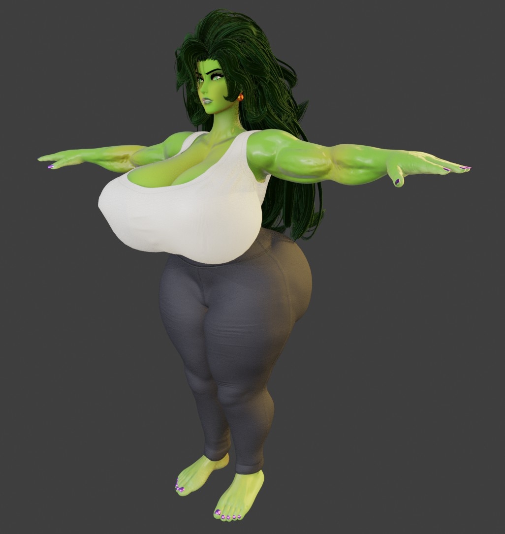 1girls 3d 3d_(artwork) angry ass bbw big_breasts blender_(software) breasts endlessillusion female female_only gigantic_breasts green_body green_eyes green_skin huge_breasts large_breasts marvel marvel_comics massive_ass massive_breasts massive_butt massive_thighs muscular muscular_female naughty_face nipples nude nude_female seductive_look she-hulk she-hulk_(endlessillusion) solo superhero