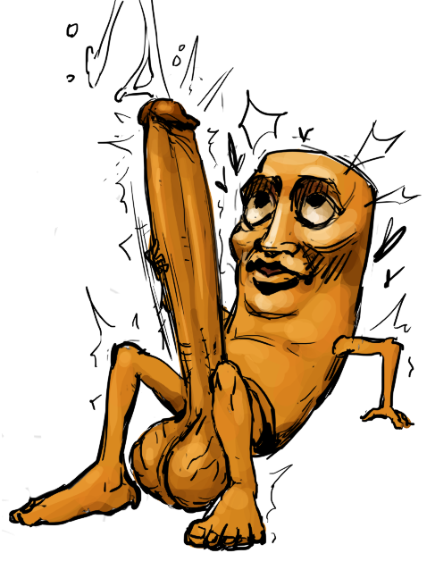 1boy, 2d, big balls, big penis, big testicles, color, cum, ejaculation, erect penis, erection, feet, heart, heart symbol, huge cock, italian brainrot, looking up, male only, masturbation, motion lines, penis, penis bigger than body, pleasure face, public domain, sexy, solo, solo focus, stroking penis, tung tung tung sahur, twitching, twitching penis, white background