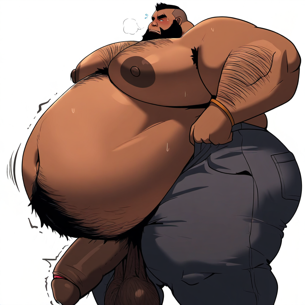 1male ai_generated beard big_areola body_hair condom_filling condom_on_penis cum_in_condom fat fat_belly fat_man gay gigantic_belly hairy happy_trail huge_balls huge_belly huge_cock male male_only morbidly_obese morbidly_obese_male obese obese_male obesity overweight overweight_male stuffed_belly