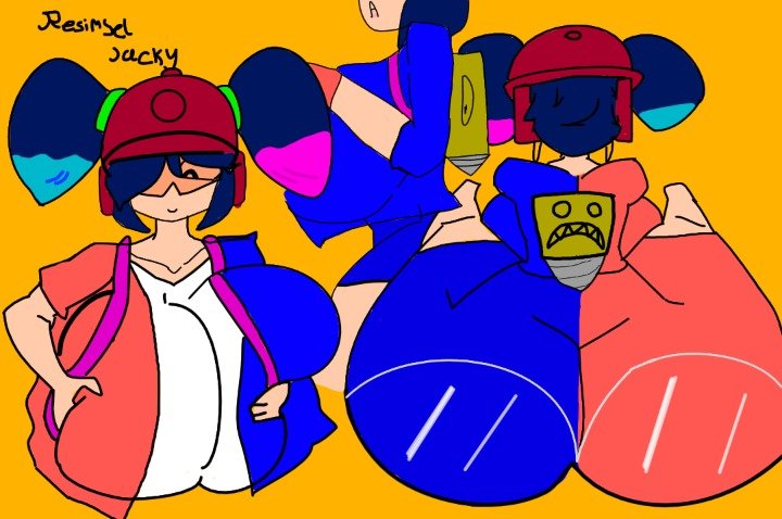 1boy 1girls brawl_stars jacky_(brawl_stars) tinted_eyewear vis visor