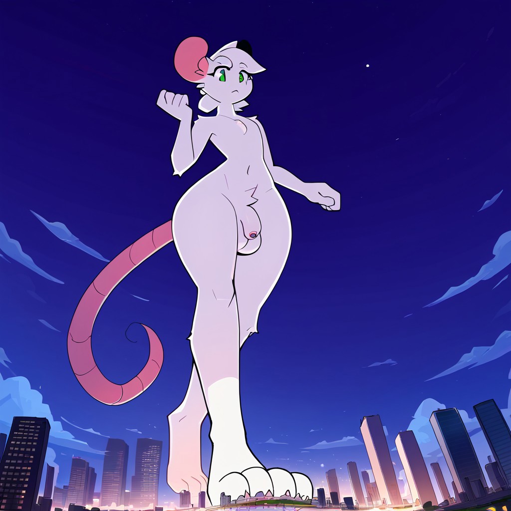 1boy ai_generated anthro artist_request ball_tuft balls cock femboy flaccid giant low_effort macro mouse mouse_ears off_model penis poor_quality rat rat_tail reggie_(whygena) tall thick_thighs thighs white_body white_fur white_hair wide_hips wide_thighs