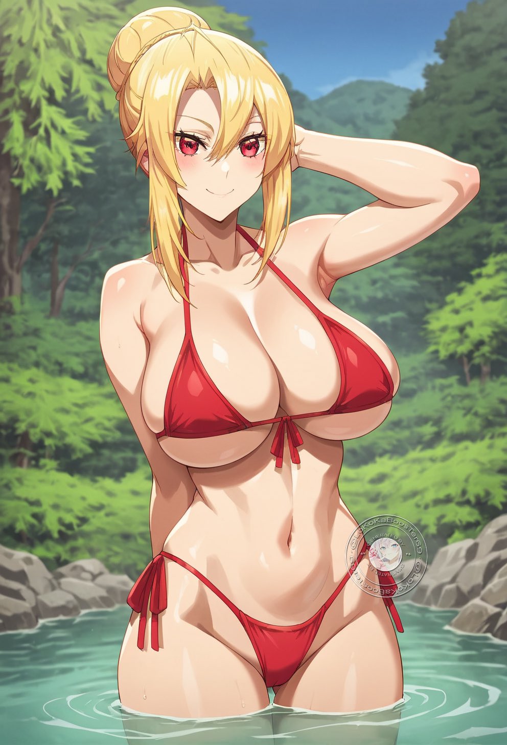 ai_generated angelica_rapha_redgrave bikini light-skinned_female lokokabooster69 otome_game_sekai_wa_mob_ni_kibishii_sekai_desu