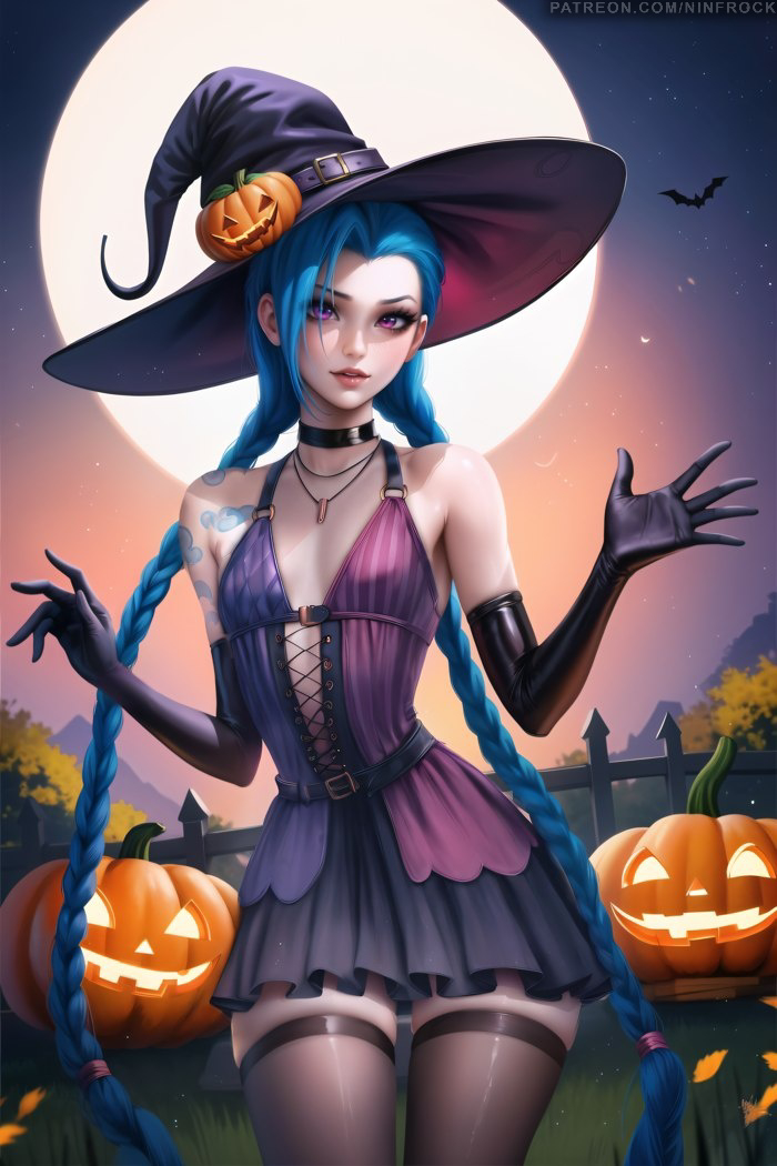 1girls ai_generated ass ass bewitching blue_hair breasts curvy curvy_body curvy_female female female female_focus female_only hair halloween halloween_costume hourglass_figure human jinx_(league_of_legends) league_of_legends lips ninfrock pale_skin pale_skinned_female pumpkin riot_games skinny_waist slim_waist small small_breasts solo solo_female solo_focus uncensored voluptuous voluptuous_female white_skin white_skinned_female witch_hat