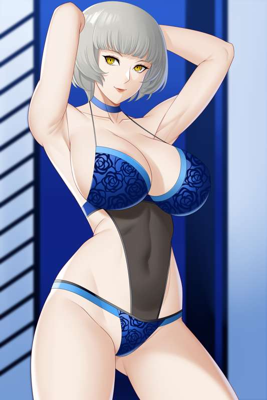 1girls aslindsamure atlus choker elizabeth_(persona) large_breasts lingerie persona persona_3 solo tagme