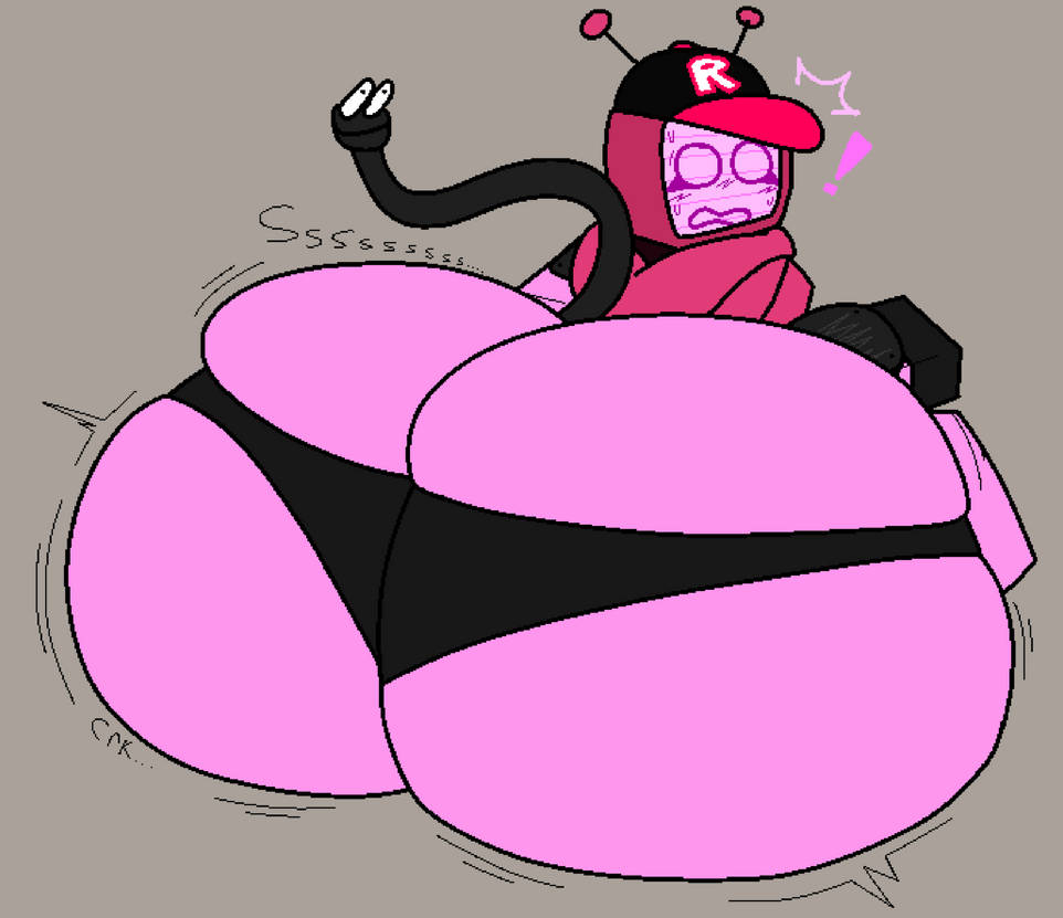 1girls, 2d, ass, big ass, black panties, bubble ass, bubble butt, cap, cooluthink, female, female focus, female only, forsaken (roblox), hyper, hyper ass, large ass, looking back, motion lines, onomatopoeia, panties, pink hoodie, plug tail, roblox, roblox game, robloxian, shocked expression, surprised, surprised expression, thick ass, turning around, turning head, tv head, veeronica