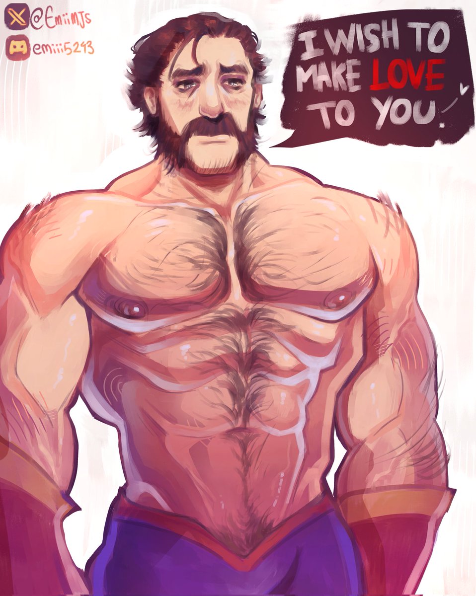 bara, beard, chest hair, daddy, dilf, dispatch (game), emiimjs, hairy, hairy chest, male, male only, muscular, muscular male, phenomaman, solo