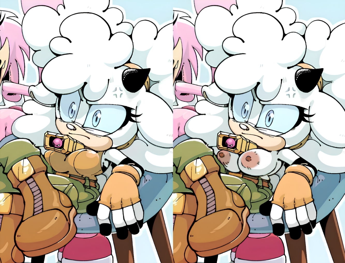 adam bryce thomas, big breasts, breasts, coolerinker, edited, edited art, edited official artwork, inkershike, lanolin the sheep, lanolin the sheep (sonic), large breasts, mobian (species), mobian bat, mobian sheep, nipples, sonic (series), sonic the hedgehog (comics), sonic the hedgehog (idw), sonic the hedgehog (series), third-party edit