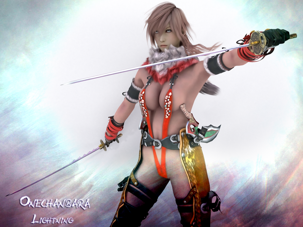 1girls 3d cosplay crossover eclair_farron female female_only final_fantasy final_fantasy_xiii kagura_(oneechanbara) oneechanbara solo tagme