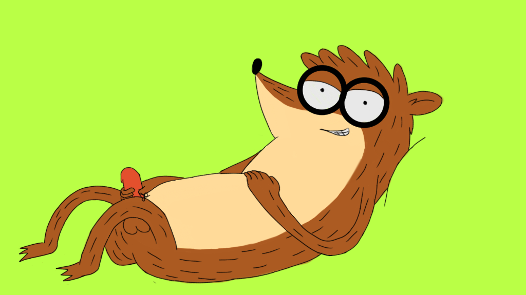 1boy anthro balls cartoon_network erection fur hair looking_at_viewer male male_only mammal masturbation nikolai-the-wolfdog nude penile_masturbation penis raccoon regular_show rigby simple_background smile solo