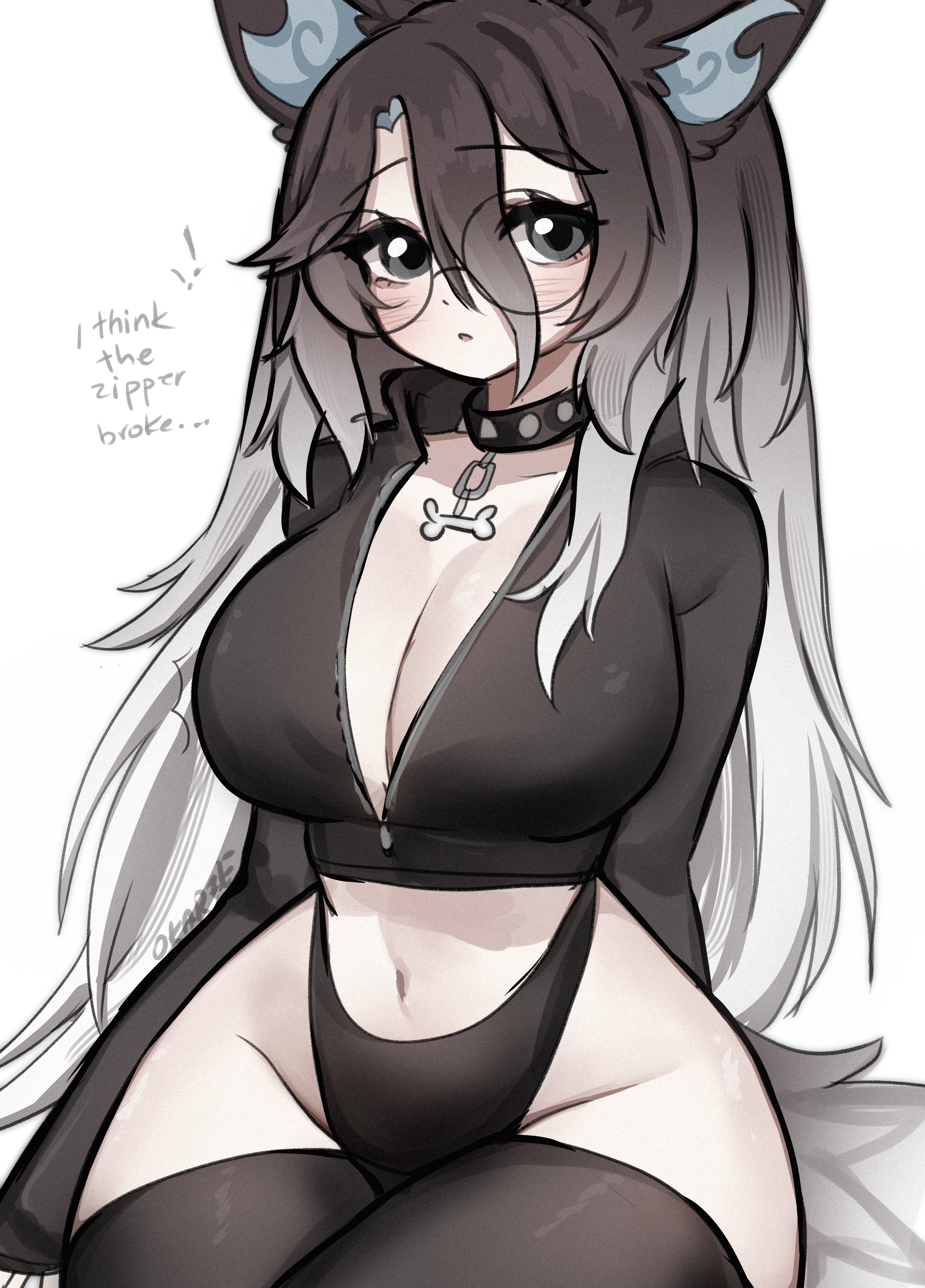 1girls, breasts, female, female focus, female only, large breasts, light skin, light-skinned female, looking at viewer, oka (okaree), okaree, original, original character, solo, thick thighs, thighs, wide hips