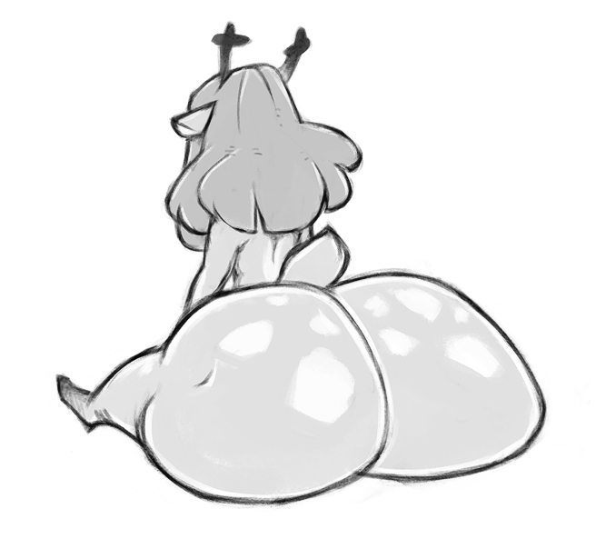 1girls, 2d, anthro, anthro female, anthro only, ass, ass expansion, bubble ass, bubble butt, decisivetang (artist), deer girl, deltarune, expansion, female, female only, furry, furry female, furry only, huge ass, humanoid, humanoid female, humanoid only, mammal, mammal humanoid, monochrome, noelle holiday, solo, undertale (series)