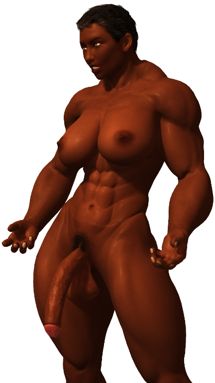 1futa 3d abs big_breasts breasts dark-skinned_futanari dark_skin futa_only futanari hair intersex muscle muscular_futanari nude short_hair solo solo_futa squarepeg3d wicked_works