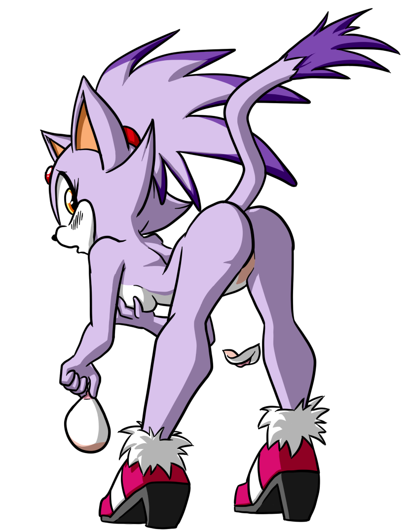 anthro ass bending bent_over blaze_the_cat detachable falling feline female inkwell-pony mammal nude presenting pussy raised_tail solo sonic_(series)