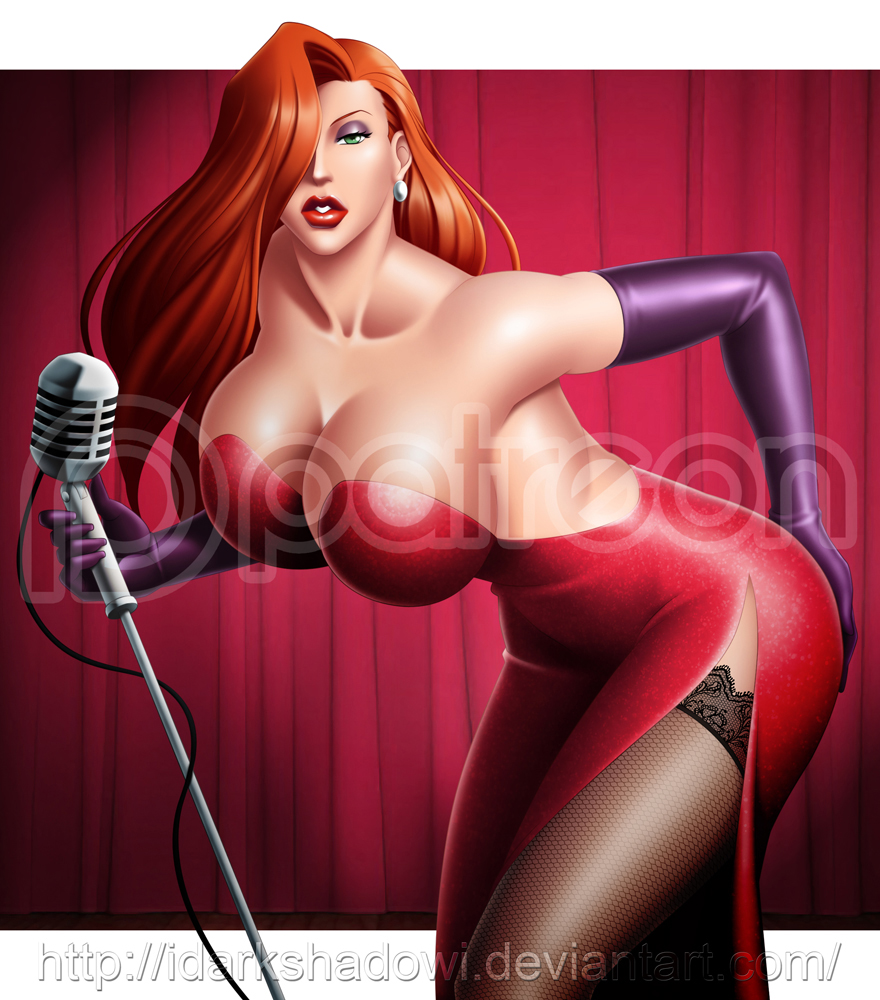 big_breasts breasts disney female female_only human jessica_rabbit red_hair solo stockings thedarkness who_framed_roger_rabbit