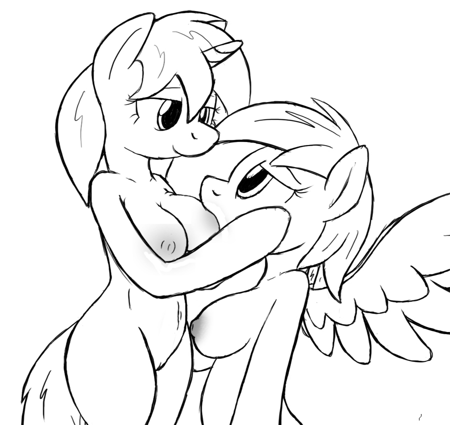 2012 aged_up anthro anthrofied black_and_white breast_sucking breasts daughter derpy_hooves dinky_hooves_(mlp) duo equine eye_contact female friendship_is_magic hand_on_head horn incest mammal monochrome mother mother_and_daughter my_little_pony navel parent pegasus pussy semi-anthro side_view simple_background sketch smile sucking tg-0 unicorn white_background wing_boner wings young yuri