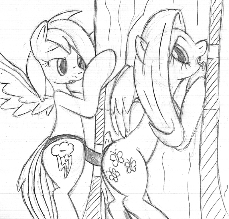 against_wall ambiguous_penetration anus black_and_white cutie_mark dildo drooling duo equine female feral feral_on_feral fluttershy_(mlp) friendship_is_magic from_behind_position glory_hole looking_back mammal monochrome my_little_pony open_mouth pegasus penetration pussy rainbow_dash_(mlp) saliva sex sex_toy simple_background sketch strapon tg-0 tongue tongue_out wings yuri