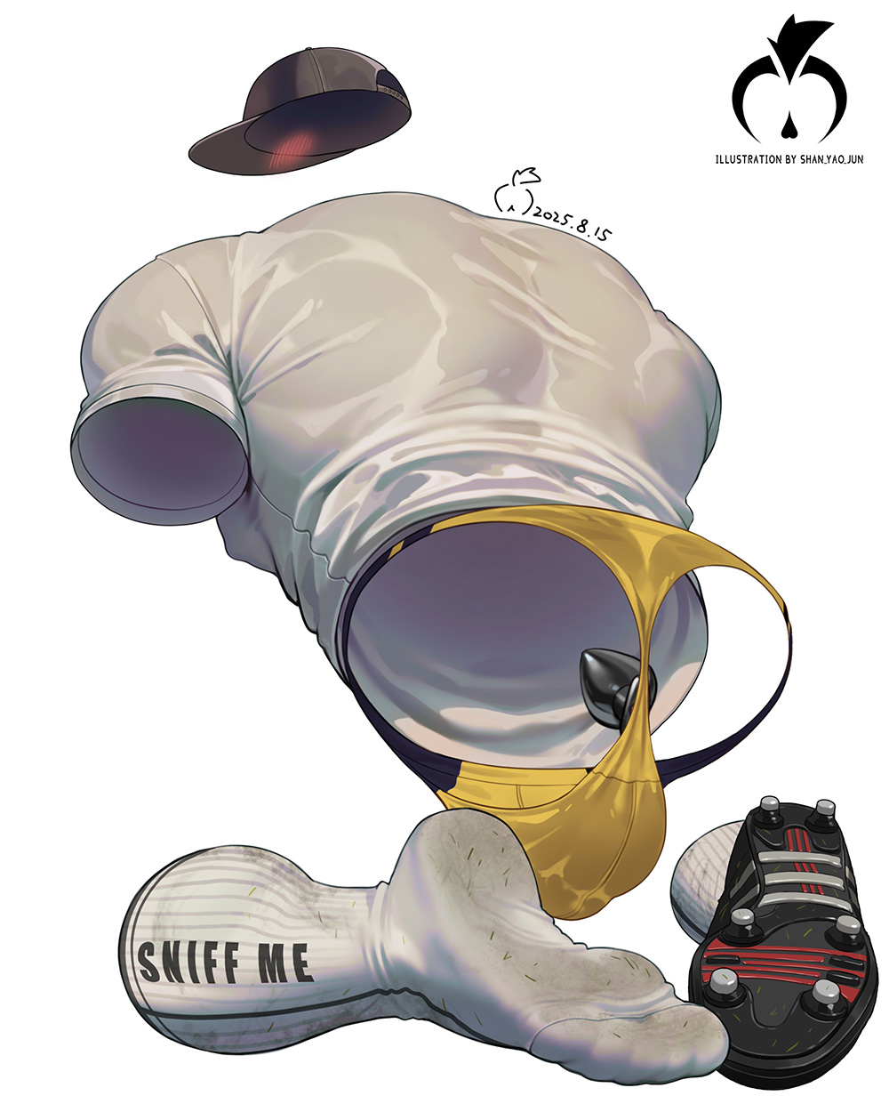 balls, bara, baseball cap, bent over, blush, blushing male, buttplug, gay, hunk, invisible, invisible male, invisible man, kneeling, looking at viewer, looking back, male, male only, muscular, muscular male, no visible face, no visible genitalia, shan yao jun, smell, soccer, socks, stinky, submissive, submissive male, sweat, sweaty, sweaty balls, thong, tight clothing, underwear, wet clothes, yaoi