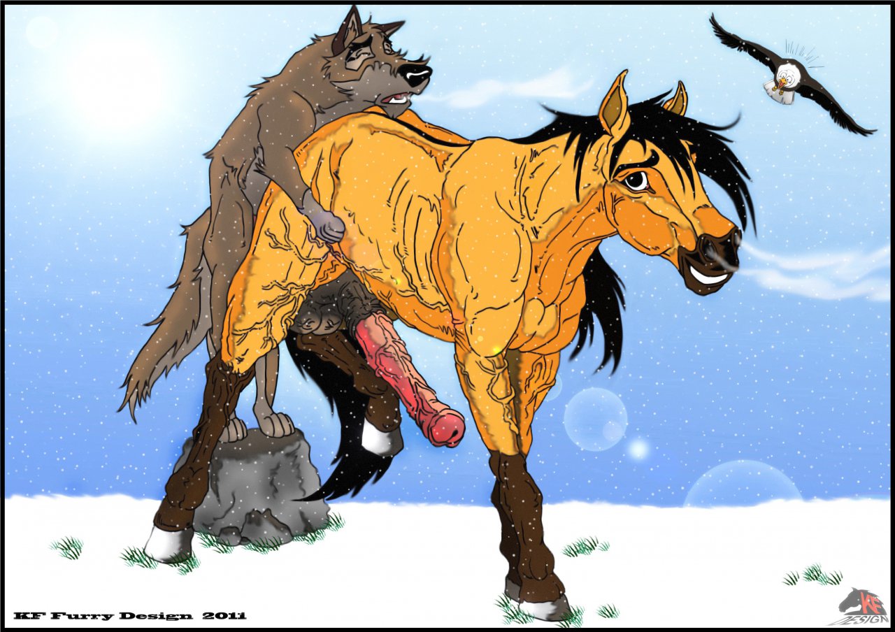 2boys anal avian balls balto balto_(film) bird canine dreamworks duo eagle equine erection feral feral_on_feral gay hooves horse kf_furry_design male male_only mammal paws penetration penis snow spirit:_stallion_of_the_cimarron spirit_(character) testicles toes vein wolf yaoi