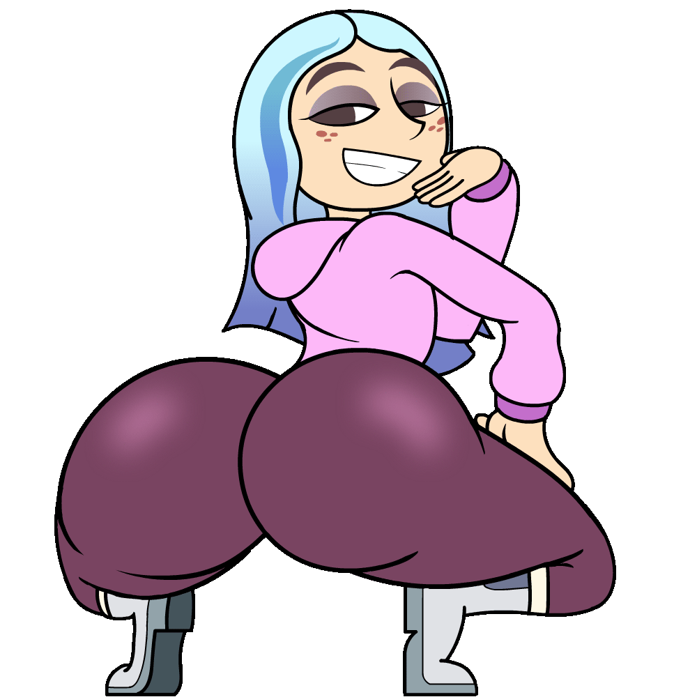 1girls, andrea davenport, animated, ass, ass focus, big ass, blue hair, clapping, clapping ass, clapping butt, clapping buttocks, clapping cheeks, disney, disney channel, female, jasonmrcurdy, looking at viewer, looking back, pants, smile, smiley face, smiling, smiling at viewer, smug, smug face, smug smile, tagme, the ghost and molly mcgee, thighs, twerking
