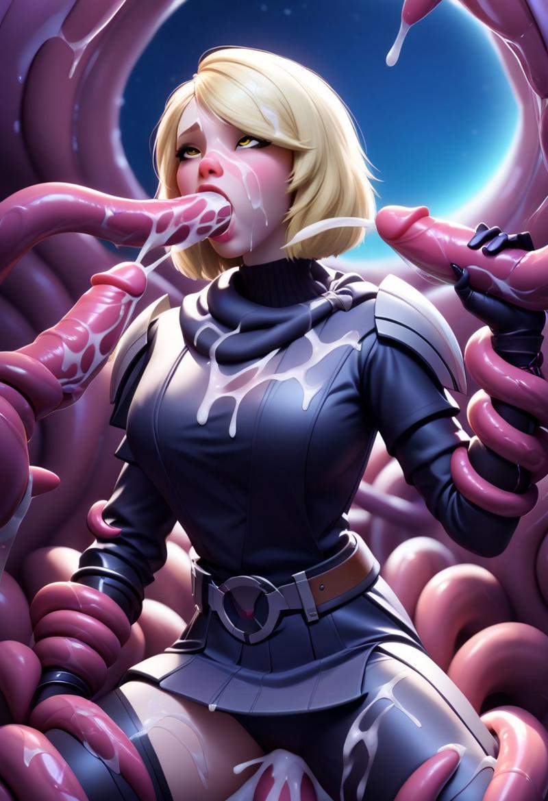 ai_generated blonde_hair cum cum_everywhere lana_beniko sith sith_eyes star_wars star_wars:_the_old_republic tentacle tentacle tentacle_sex yellow_eyes