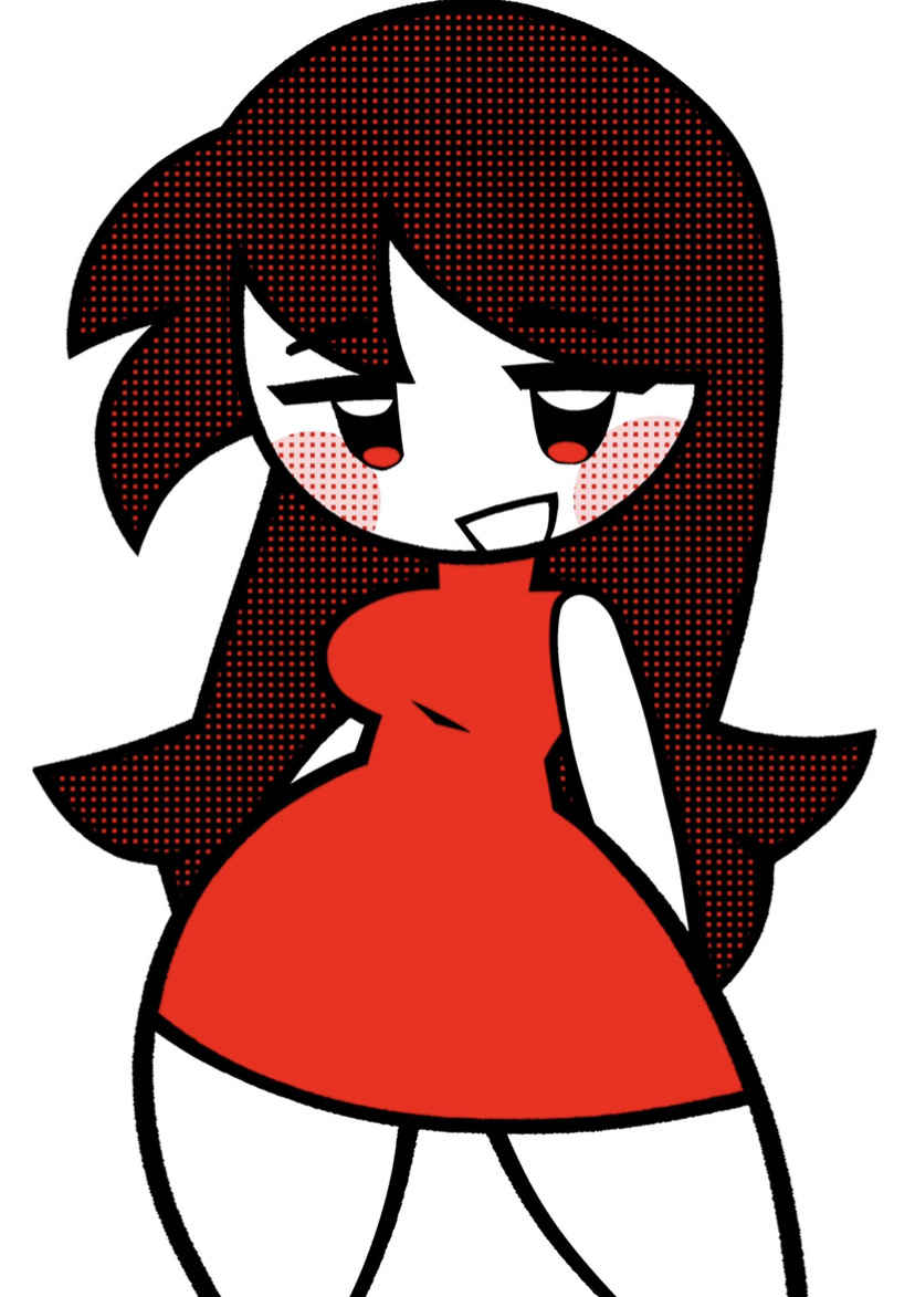 1girls curvy flipnote_girlfriend flipnote_studio friday_night_funkin friday_night_funkin_kero girlfriend_(friday_night_funkin) mob_face thighs wide_hips