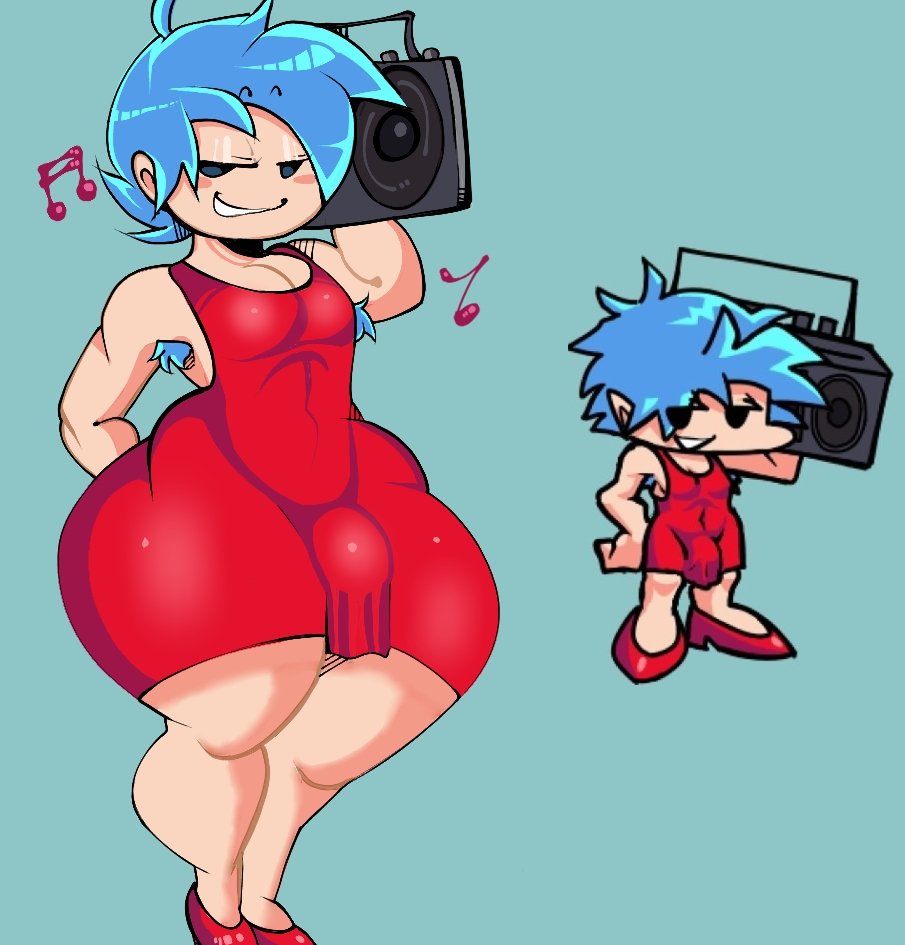 armpit armpit_hair armpits bedroom_eyes bify blue_background boombox boyfriend_(friday_night_funkin) bulge bulge_through_clothing clothed clothed_male cosplay dress femboy femboyfriend friday_night_funkin girlfriend_(cosplay) girlfriend_(friday_night_funkin)_(cosplay) male male_only red_dress reference_image solo solo_male tagme tight_clothing